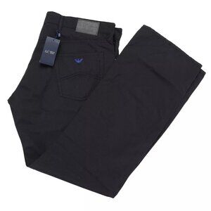 ARMANI JEANS PANTS cotton dark blue striped trousers luxury Italy 40 us 38